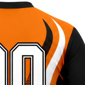 Manufacturer Orange Black Sublimated Volleyball Jersey Short Sleeve Sports Shirt Athletic Team Wear Training Competition Outfit - Product Image 4