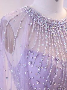 Exquisito Vestido de Noche de Tul con Bordado 2026, Elegante Vestido de Gala con Perlas y Cuentas, Manga Casquillo, Largo hasta el Suelo, para Eventos Formales - Product Image 3