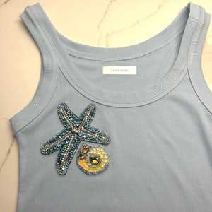 Top de Algodón con Bordado de Cuentas y Flores para Mujer, Elegante, sin Mangas, para Fiestas de Verano, Estilo Urbano, Casual - Product Image 4