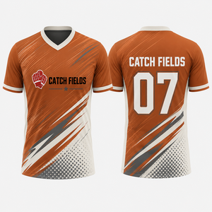 เสื้อฟุตบอลแบบซับลิเมชั่นสำหรับผู้ชาย แขนสั้น ระบายเหงื่อได้ดี ผ้าระบายอากาศ สามารถปรับแต่งได้ตามความต้องการของ OEM - Product Image 1