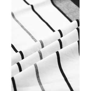 Chemise décontractée pour homme à manches courtes, tricotée unie, respirante, 100 % polyester, imprimée numériquement, coupe classique, noir, blanc, gris - Product Image 6