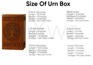 Urna de madera artesanal para cenizas con diseño del Árbol de la Vida para cenizas humanas, tamaño mediano, caja de urna de 9x5.5. - Product Image 3