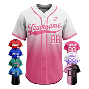Camiseta de Béisbol Rosa y Blanca para Hombre y Mujer, al por Mayor, Transpirable, de Poliéster, con Número, Nombre y Logotipo Personalizados, Todas las Tallas, OEM, Directo de Fábrica en Pakistán - Product Image 1