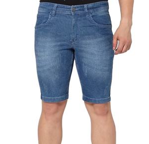 กางเกงยีนส์ขาสั้นผู้ชายเอวกลาง ดีไซน์ทันสมัย ระบายอากาศได้ดี ปิดด้วยซิป ผลิตจากผ้าฝ้าย 100% ลายเรียบ ดีไซน์ตามสั่ง สไตล์ลำลอง สำหรับฤดูร้อน - Product Image 1