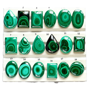 หินอัญมณี Malachite ธรรมชาติ Cabochon สำหรับการรักษาการเติบโตของธุรกิจเรกิการทำสมาธิแบบสงบ - Product Image 4