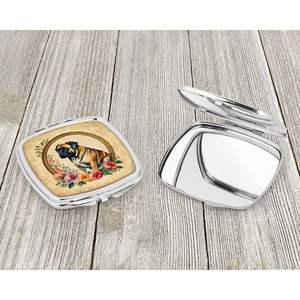 Mastiff Flowers Miroir de maquillage de voyage compact Miroir de poche pliant pour femmes et filles Idée cadeau décorative - Product Image 3