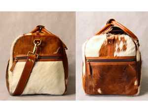 Bolsa de Viaje de Cuero con Pelo Sintético de Diseño, Fabricante Mayorista OEM LHODB-0072 - Product Image 4