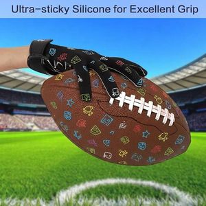 Guantes de Receptor de Cuero Sintético con Impresión Personalizada, Transpirables, Antideslizantes, con Gancho, para Adultos y Jóvenes, para Fútbol Americano - Product Image 5