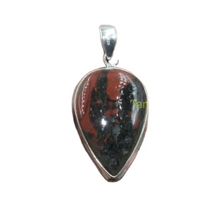 Colgante Grande de Piedra Sangre, Plata de Ley 925, Colgante Hecho a Mano, Collar de Piedras Preciosas, Regalo de Cumpleaños, Navidad, Joyería para Mujer - Product Image 6