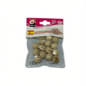 Cuentas de Madera Natural de 16 mm, Surtido de Artículos - Product Image 1