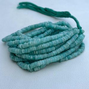 ลูกปัดหินอัญมณีเหลี่ยมเพชรพลอยจากอเมซอนธรรมชาติขนาด6มม. 7มม. ลูกปัดยาง Heishi สำหรับการทำเครื่องประดับอุปกรณ์ DIY ในราคาที่ดีที่สุด - Product Image 1