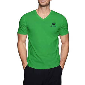 Camiseta de cuello en V para hombre de alta calidad, diseño OEM, camiseta de algodón con cuello en V para hombre, hecha en Pakistán. - Product Image 1