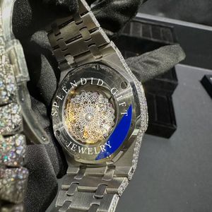 นาฬิกาข้อมือผู้ชาย Splendid Gift Jewelry ประดับเพชร หน้าปัดอนาล็อก ควอตซ์ ขนาด 28 มม. สายเงิน ประดับโมอิสซาไนต์ กระจกแซฟไฟร์ กลไก ETA กันน้ำ 10 เมตร - Product Image 5