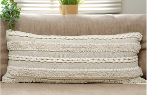 14 x 32 Inches Boho Cozy Lumbar Cushion Cover – Long <b>Decorative</b> <b>Pillow</b> for Sofa, Bed & Bench - Product Image 2