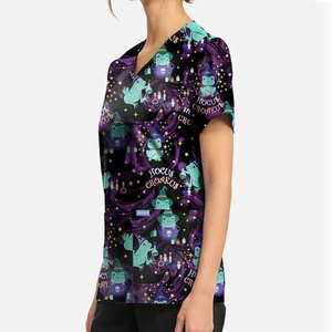 OEM Custom Unisex Men <b>Scrub</b> <b>Sets</b> Stacked Pants Top Medical Uniforms Knitted Spandex/Polyester Quick Dry Hospital - Product Image 3