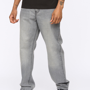 Jeans de Mezclilla para Hombre, Corte Recto, Cintura Alta, Lavado Arena, Ajuste Regular, Estilo Casual de Algodón, Temporada de Primavera - Product Image 3
