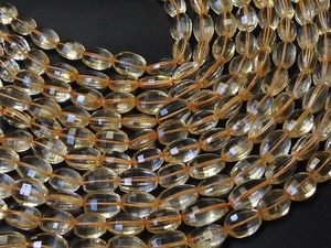 พลอยซิทรินทรงรีเหลี่ยมเหลี่ยมสีเหลือง ขนาด 13-8 มม. รู 0.35 มม. หินธรรมชาติ 100% ยาว 14 นิ้ว จาก PME GemsBeads สำหรับทำเครื่องประดับ - Product Image 4