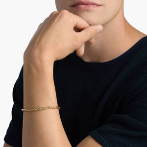 Bracelet Franco carré à coupe diamant pour homme en or jaune - Product Image 2