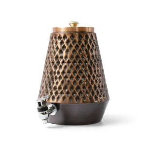 Distributeur d'eau en cuivre pur, design martelé, Matka artisanal avec robinet en laiton anti-fuite et support, pour hôtels et restaurants de luxe - Product Image 5