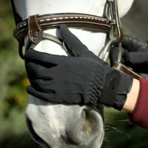 Pro Grip Performance Equestrian Gloves Breathable Serino Synthetic Leather Classy Black Dressage & Training Gloves - Product Image 4