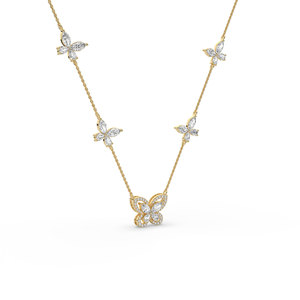 2.92 CARAT LAB GROWN BRILLIANT CUT ROUNDED ROSE GOLD Women's Luxury <b>Necklace</b> - Product Image 4
