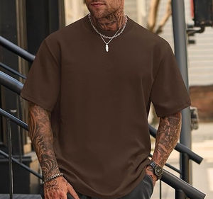 Camiseta Deportiva Extra Grande OEM, Elástica, de Algodón y Spandex, Lisa, para Entrenamiento, Holgada, Personalizada, para Fitness Muscular, Ajustada, para Hombre - Product Image 2