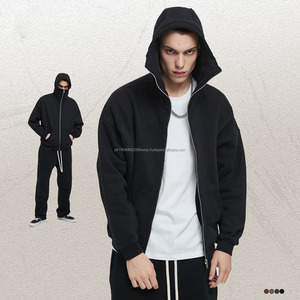 Sweats à capuche Ninja personnalisés, hiver chaud, sweat à capuche Sherpa pour masque de ski, sweat à capuche en molleton de coton avec demi-fermeture éclair et masque de visage - Product Image 2