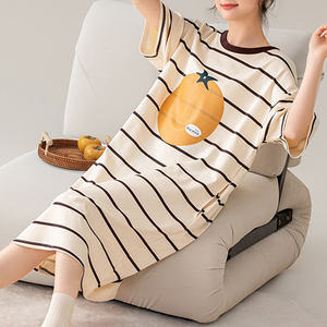 Robe ample à manches courtes chemise de nuit dames dessin animé vêtements de nuit pyjama femmes robe en coton robes de nuit pour femme été - Product Image 6