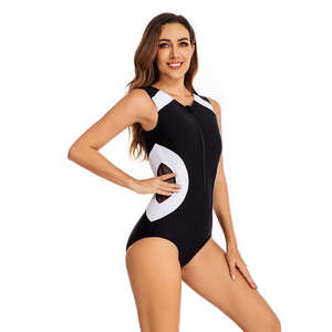 ชุดว่ายน้ำวันพีซแบบซิปหน้าสั่งทำขายส่ง ป้องกันรังสียูวี แห้งเร็ว ระบายอากาศได้ดี สำหรับผู้หญิง - Product Image 1