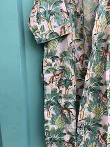 Robe Kimono en Coton Imprimé au Bloc, Peignoir, Vêtement de Nuit d'Été pour Demoiselle d'Honneur, Taille Unique, Tenue Décontractée - Product Image 3