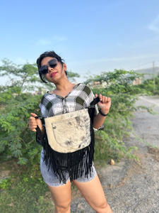 Nouveau Style occidental cheveux sur cacher fourrure en cuir véritable frange sacs haute qualité Boho Style femmes en cuir véritable frange sacs à bandoulière - Product Image 3