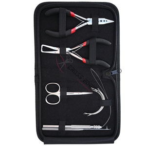 ชุดอุปกรณ์ต่อผมพร้อมเครื่องมือจีบลูกปัดและคีมถอดลูกปัด เครื่องตัดผมขนาดเล็กสำหรับร้านเสริมสวย เข็มเย็บผมแบบมือ  เข็มร้อยลูกปัด  ตะขอเกี่ยวห่วงร้อยลูกปัด - Product Image 1