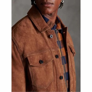 Brown <b>Suede</b> <b>Leather</b> Shirt <b>Jacket</b> - Product Image 6