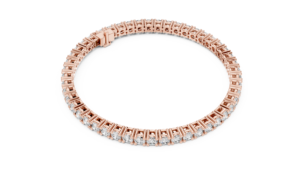 Bracelet unisexe classique en diamant de laboratoire, double fermoir caché, or rose massif 18 carats plaqué rhodium, 6,3 carats, idéal pour offrir, pour les fêtes ou au quotidien - Product Image 2