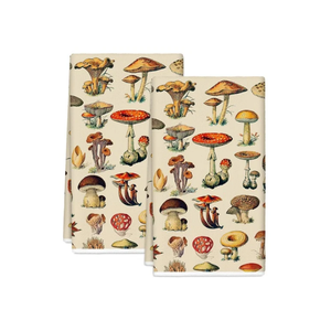 Essuie-vaisselle en coton imprimé motif champignon, torchon de cuisine, tissu décoratif pour la maison, fabricant OEM personnalisé en gros - Product Image 2