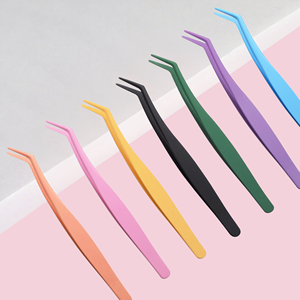 แหนบติดขนตาปลอมแบบเฉียง สแตนเลสสั่งทำขายส่ง ไม่ติดขนตาปลอมแบบเป็นช่อ - Product Image 1
