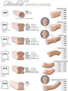 Solid Wood Handrail End Cap 6010 Traditional Design <b>Wall</b>-<b>Mounted</b> Stair <b>Railings</b> Paintable Finish - Product Image 3