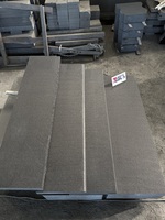 Vente en gros de carreaux de granit noir absolu flammé de 50mm d'épaisseur prix de marche d'escalier extérieur en granit noir du Zimbabwe