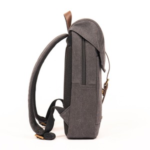 ECO Laptop <b>Backpack</b> GRS Cotton GRS PU Leather Fashion <b>Computer</b> <b>Backpack</b> with Leather LOGO - Product Image 3