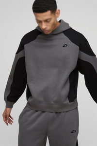 Survêtement Streetwear Homme Bicolore en Molleton de Coton Épais, Manches Raglan, Ensemble Deux Pièces (Haut à Capuche et Pantalon Droit), Logo Personnalisé, Vente en Gros - Product Image 4