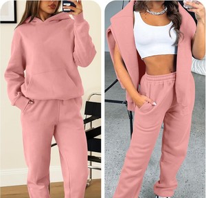 Pantalones deportivos de mujer, cintura alta, estilo oversized, de felpa, informales, para estar en casa, pantalones deportivos para mujer, corte relajado, pantalones cómodos - Product Image 6