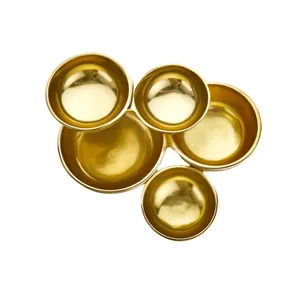 Modern Gold Metal <b>Serving</b> Bowls Round Polished Durable Dishware <b>Set</b> for Party Decor safe - Product Image 1