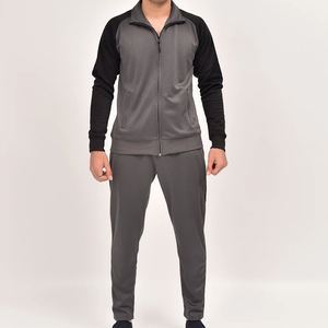 Ensemble de survêtement zippé ajusté et épais pour homme, 2 pièces (veste et pantalon de survêtement), décontracté, de haute qualité, couleur unie - Product Image 2