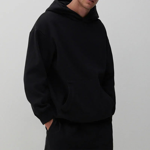 Sweat-shirt à capuche en coton tissé de haute qualité pour homme, 380 GSM, coupe oversize, en tissu éponge, couleur unie, style streetwear, collection automne-hiver - Product Image 2