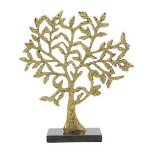 Jaffs Exports - Escultura de Árbol Dorado de 31 cm de Alto x 9 cm de Ancho x 27.5 cm de Largo, Arte Metálico Artístico Hecho a Mano, Decoración de Mesa Ecológica, Estilo Moderno - Product Image 1