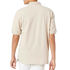 เสื้อโปโลแขนสั้นผู้ชาย สีพื้น ผ้าปิเก้ ทรงปกติ สีเบจ ผ้าฝ้าย สวมใส่สบาย ระบายอากาศได้ดี แบบถัก - Product Image 2