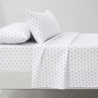 Parure de lit rouge à pois et 2 taies d'oreiller, motif floral classique, 100% coton, 150 fils/cm², qualité A, toutes saisons