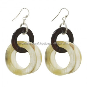 ต่างหูรูปเขาสัตว์ทำมือสไตล์วินเทจเครื่องประดับธรรมชาติที่ทันสมัย - Product Image 6