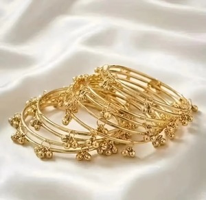 Bracelets Ghungroo Jhumki dorés du Cachemire, brillants, pour mariage et fêtes, prix de gros premium - Product Image 2