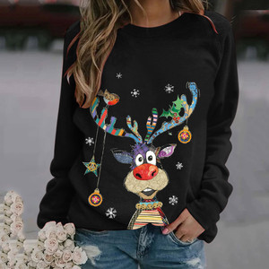 Unisex Merry Christmas <b>Raglan</b> <b>Sleeve</b> <b>Long</b> <b>Sleeve</b> Color Block Front Logo Eco-Friendly Breathable <b>T</b>-<b>Shirt</b> - Product Image 2
